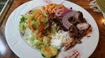 Gyros mit Salat,Reisnudeln und Tzatziki